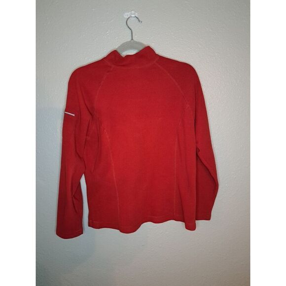 L.L.Bean women's Red Quarter Zip Fleece Size Medium - Picture 4 of 4